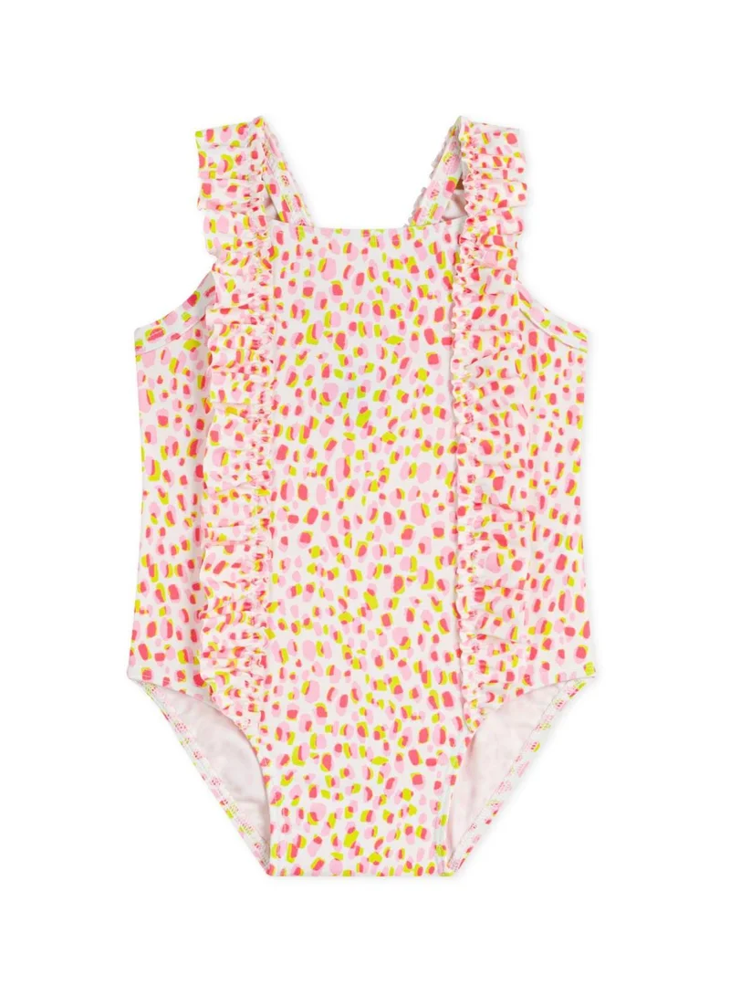 بيتي باتو Babies' one-piece printed ruffled swimsuit.
